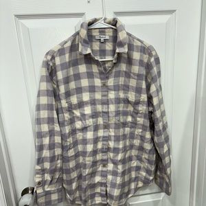 Madewell flannel purple plaid asymmetrical